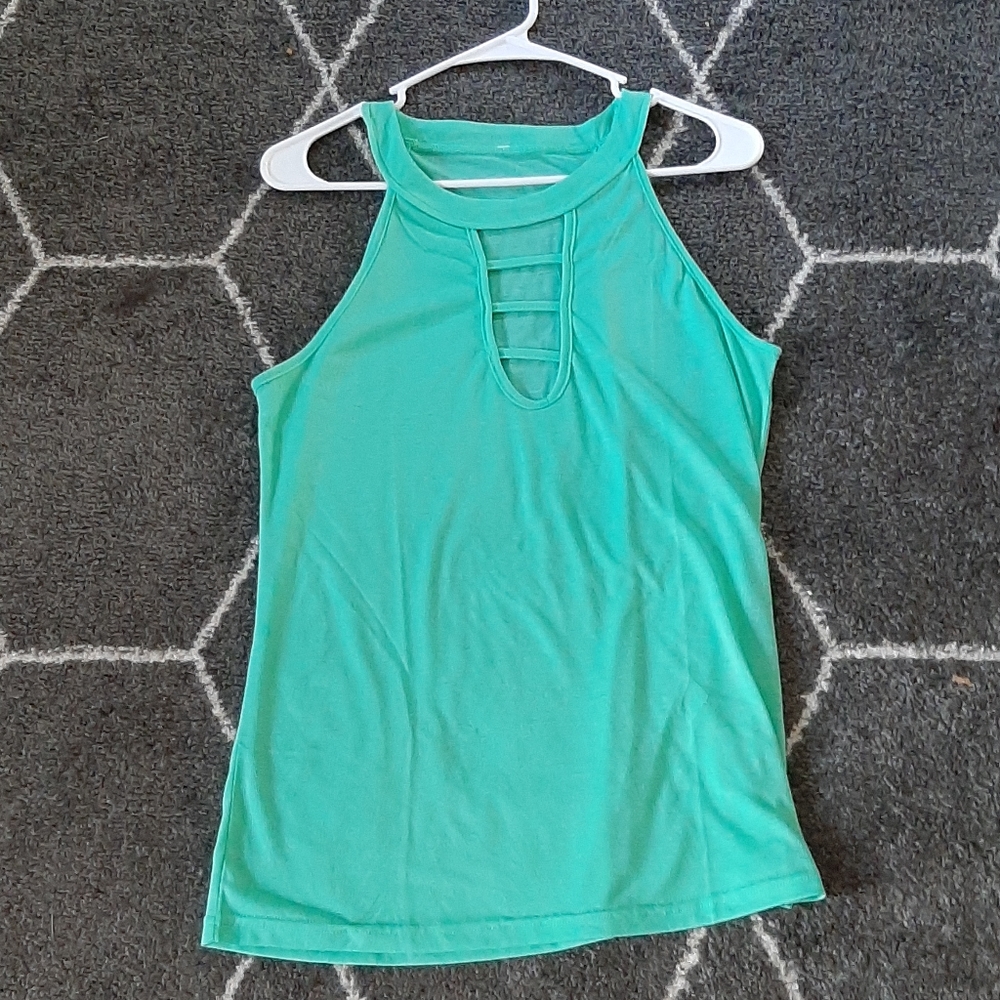 Jade Strappy Keyhole Tank
